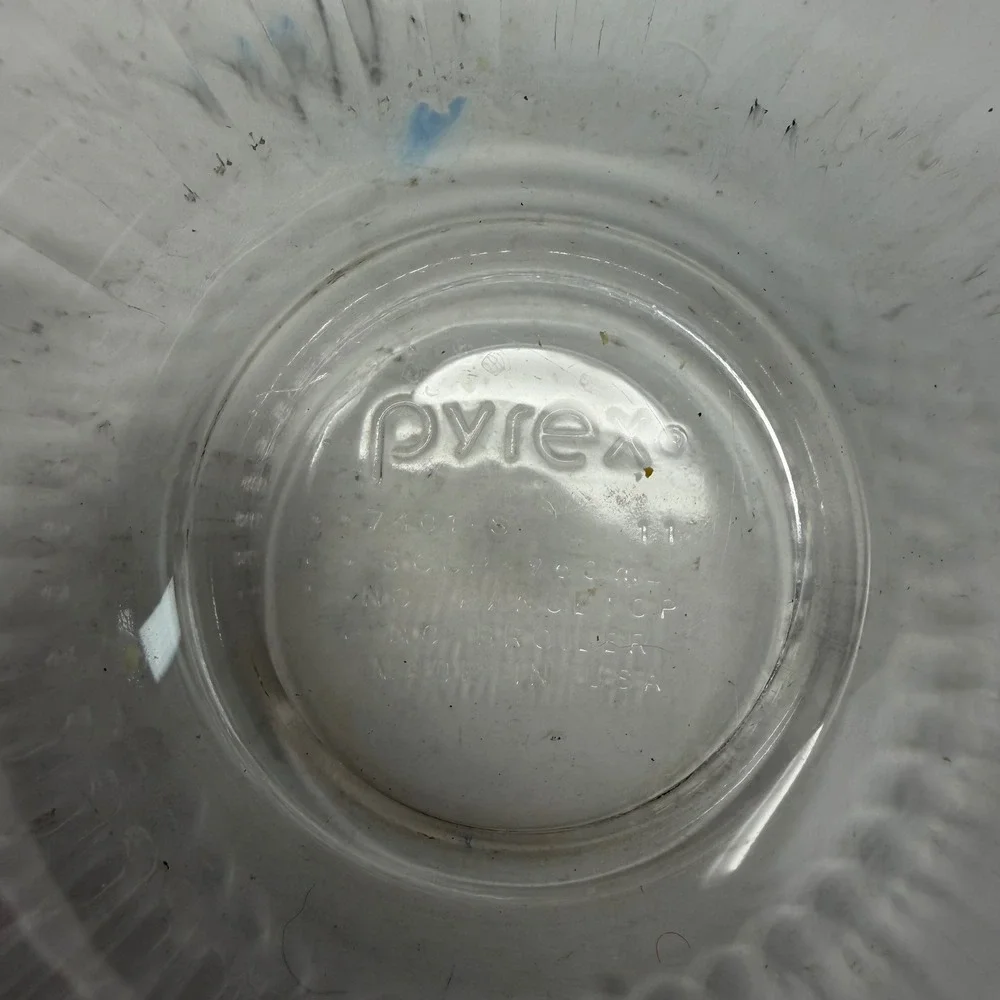 Vintage Pyrex 7401-S‎ Clear Ribbed Glass Custard Cups Prep Bowls Set of 2 750mL